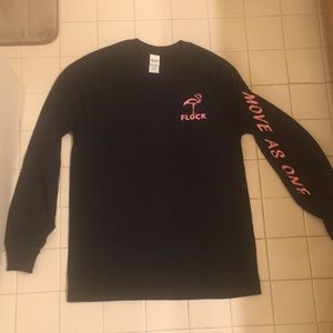 Flock long sleeve T black and pink